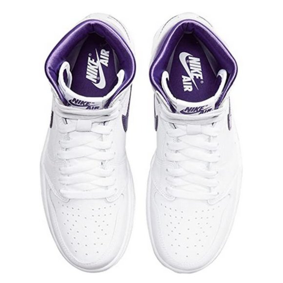Women's Jordan 1 High OG Court Purple & White - Picture 3 of 5